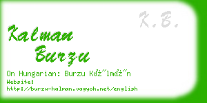 kalman burzu business card